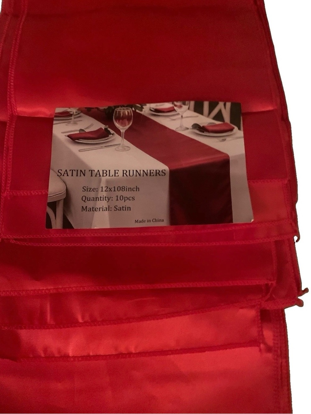 10 Pack Red Satin Table Runners 12 x 108 Wedding Party Banquet Decor NEW